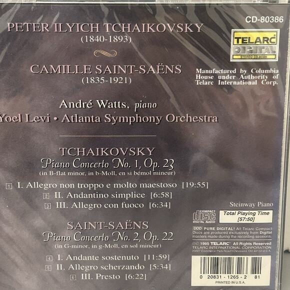 Tchaikovsky CD Atlanta Symphony Orchestra Yoel Levi 1995 Camille Saint - Picture 4 of 4